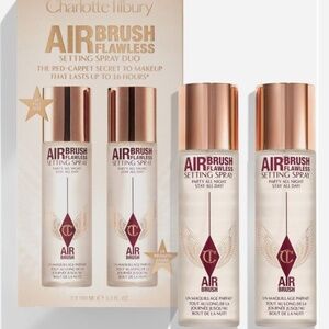 CHARLOTTE TILBURY Airbrush Flawless Setting Spray Kit Duo Set - 2 x 3.3 oz NWT
